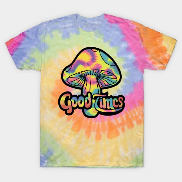"Glowing Tie-Dye Magic Mushroom"- Retro Cute Hipster Shrooms T-Shirt by stickercuffs
